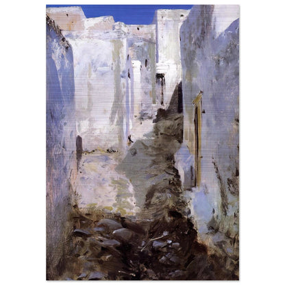 A Street in Algiers - John Singer Sargent Brushed Aluminum Print - 70x100 cm / 28x40 inches | John Singer Sargent Aluminum Print | John Singer Sargent Prints