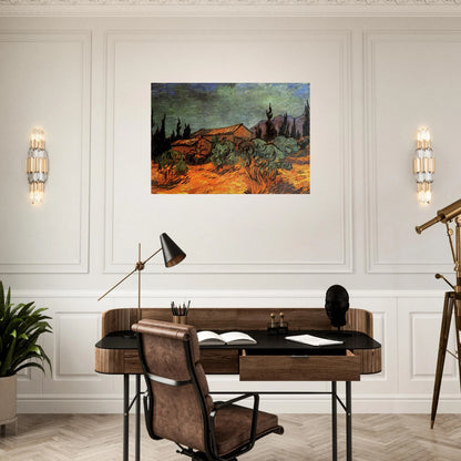 Wooden Sheds - Vincent van Gogh Brushed Aluminum Print - 70x100 cm / 28x40 inches | Vincent van Gogh Aluminum Print | Vincent van Gogh Prints