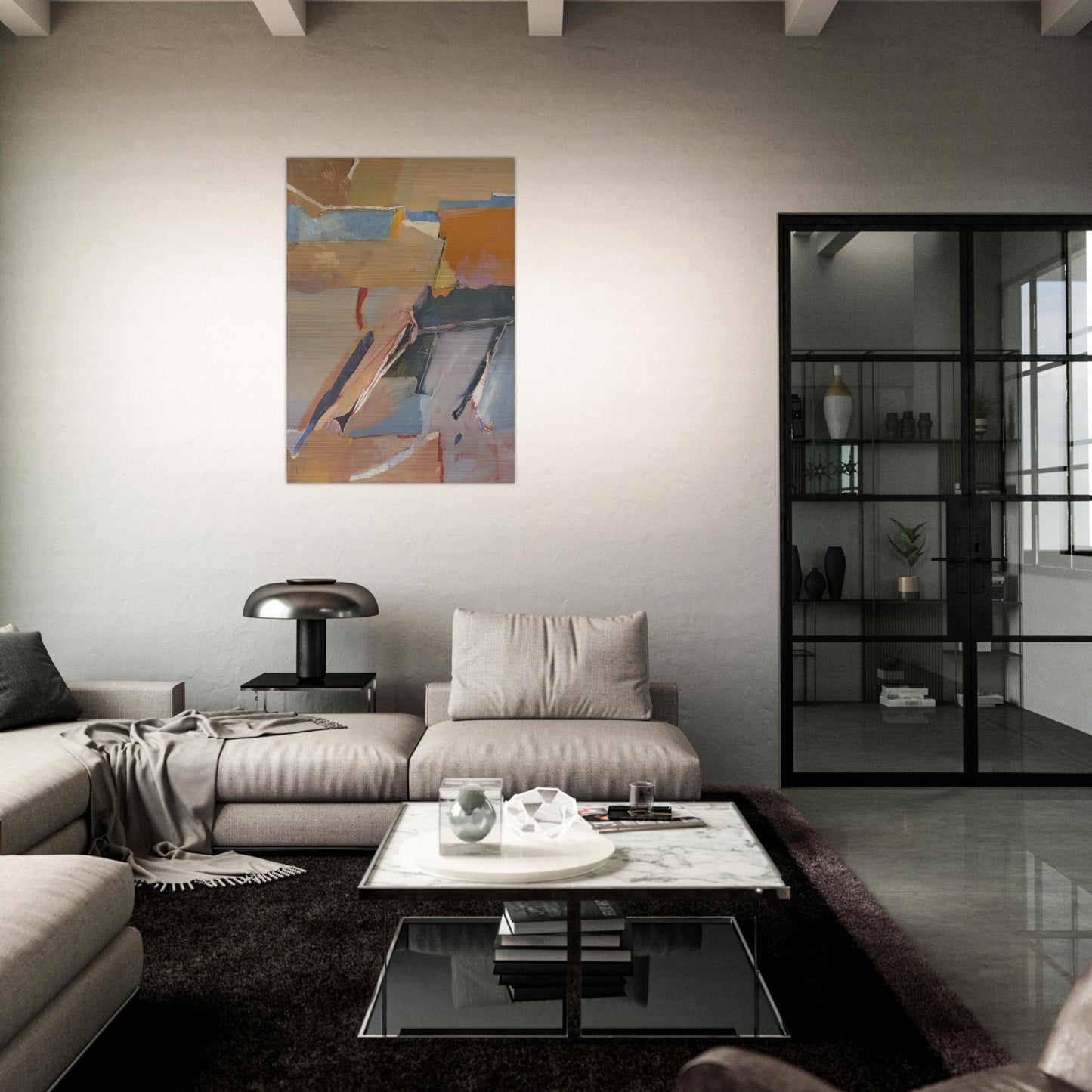 Berkeley #8 - Richard Diebenkorn Brushed Aluminum Print - 70x100 cm / 28x40 inches | Richard Diebenkorn Aluminum Print | Richard Diebenkorn Prints