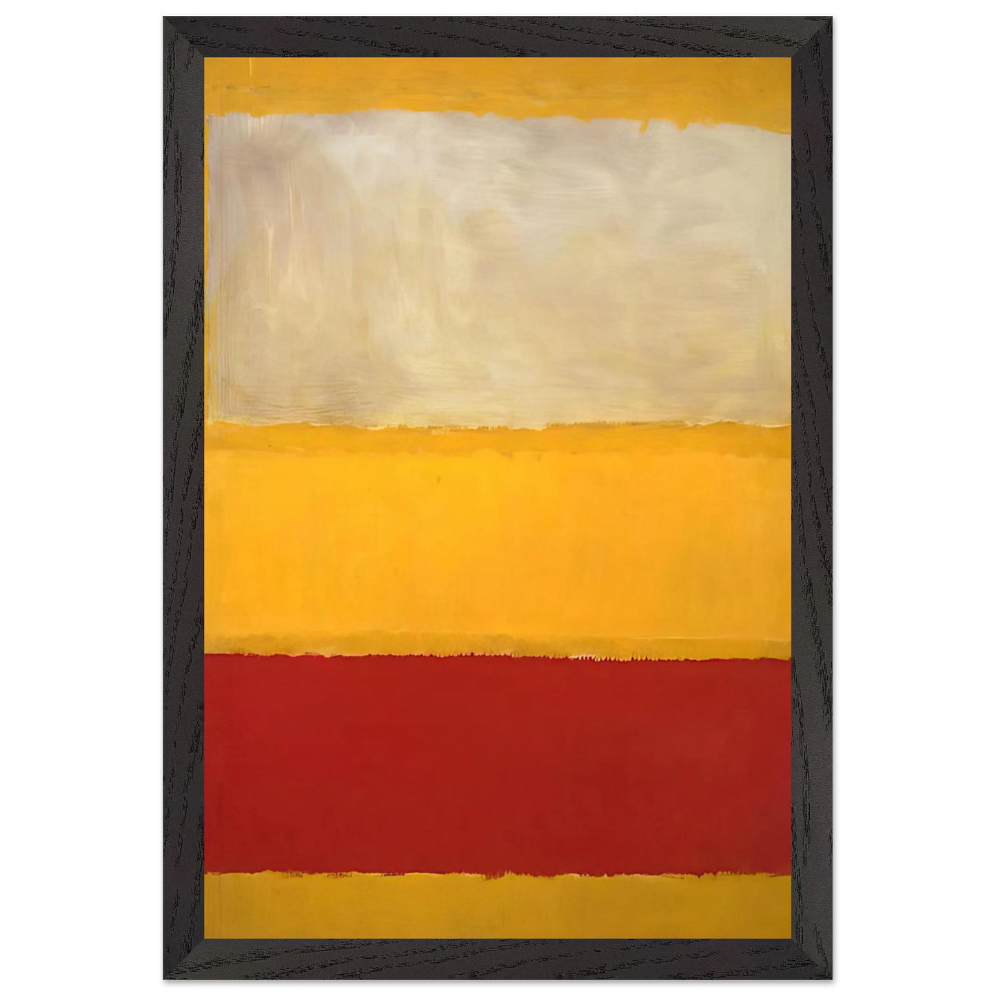 Mark Rothko - No. 13 White, Red on Yellow Wall Art - 21x29.7 cm / 8x12" - Premium Wooden Framed Poster With Fine Art Paper-canvas - White frame