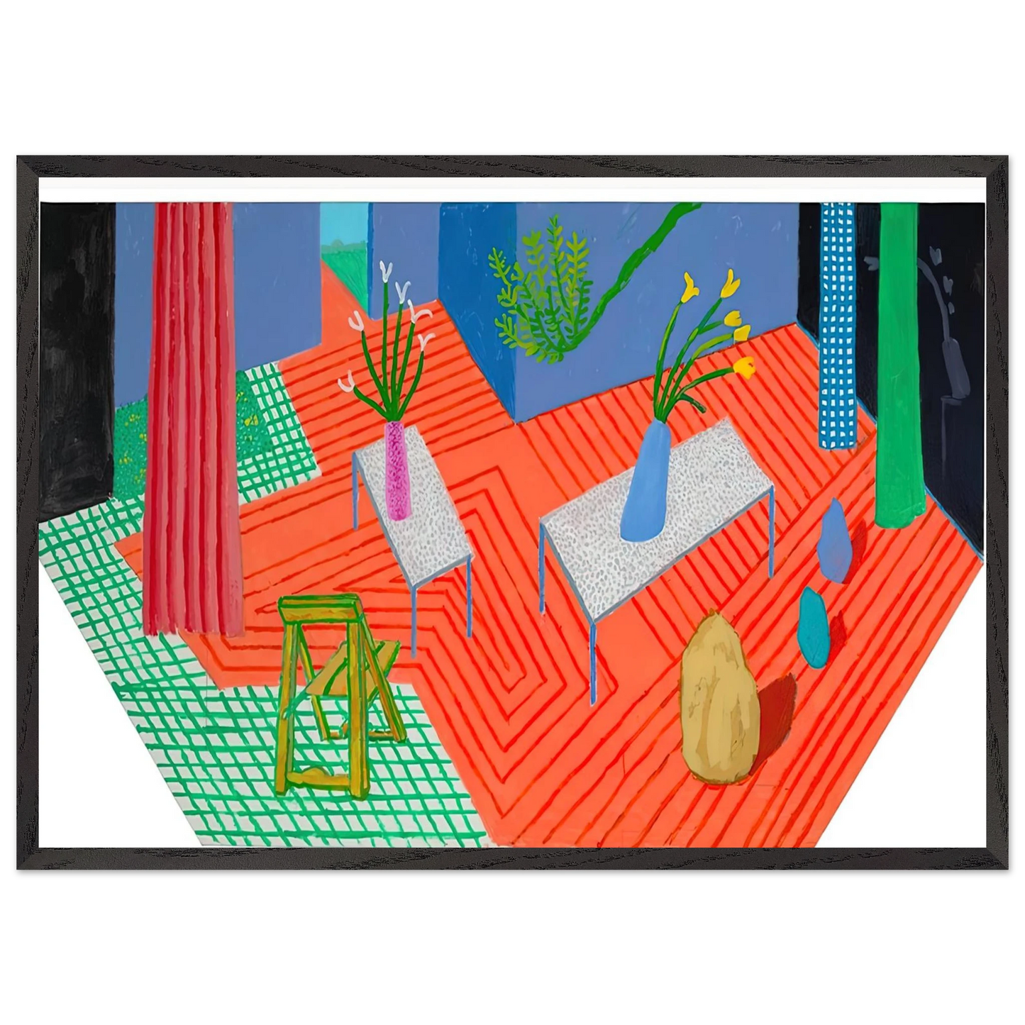 David Hockney - David Hockney Wall art - 60x80 cm / 24x32 inches - Premium Wooden Framed Poster With Fine Art Paper-canvas - Black frame
