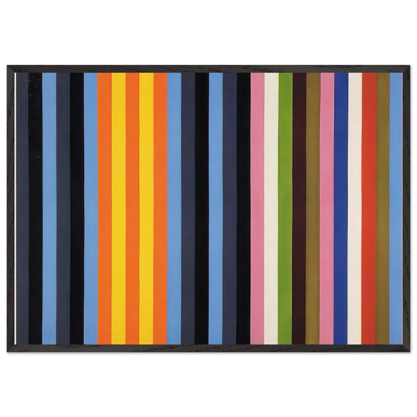 Flower Machine - 1964 - Gene Davis 70x100 cm / 28x40 inches Framed Art Print – Black Wooden Frame