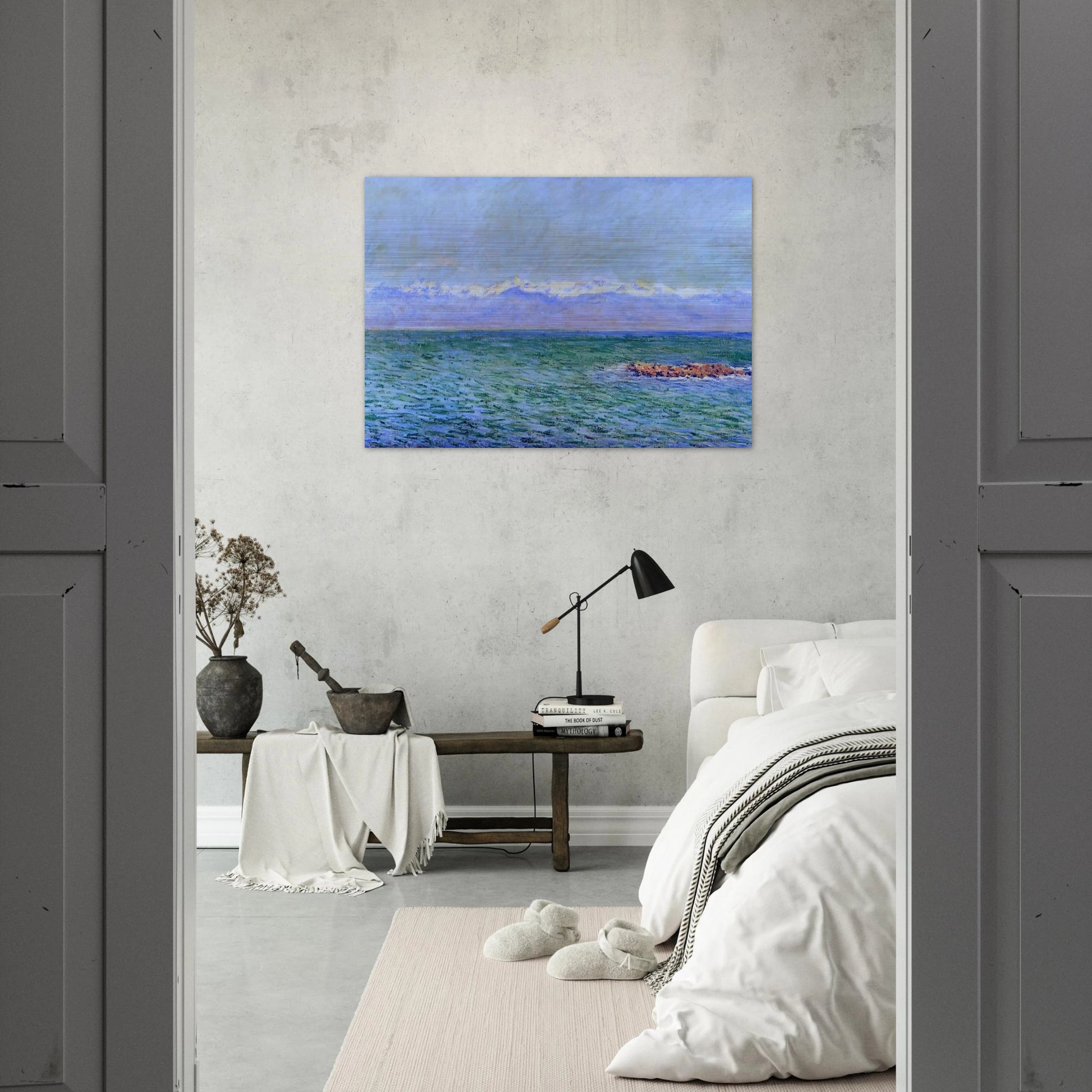 The Sea and the Alps - claude monet Brushed Aluminum Print - 70x100 cm / 28x40 inches | claude monet Aluminum Print | claude monet Prints