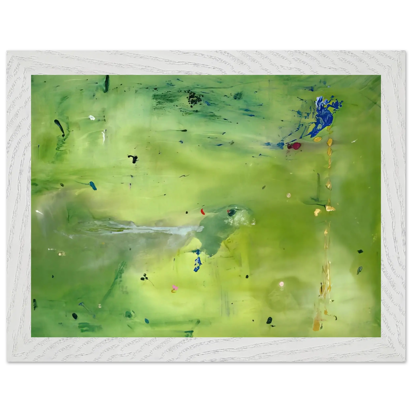 Helen Frankenthaler - A Green Thought in a Green Shade - 1981 Wall art - 60x80 cm / 24x32 Inches - Premium Wooden Framed Poster With Fine Art Paper - Black frame