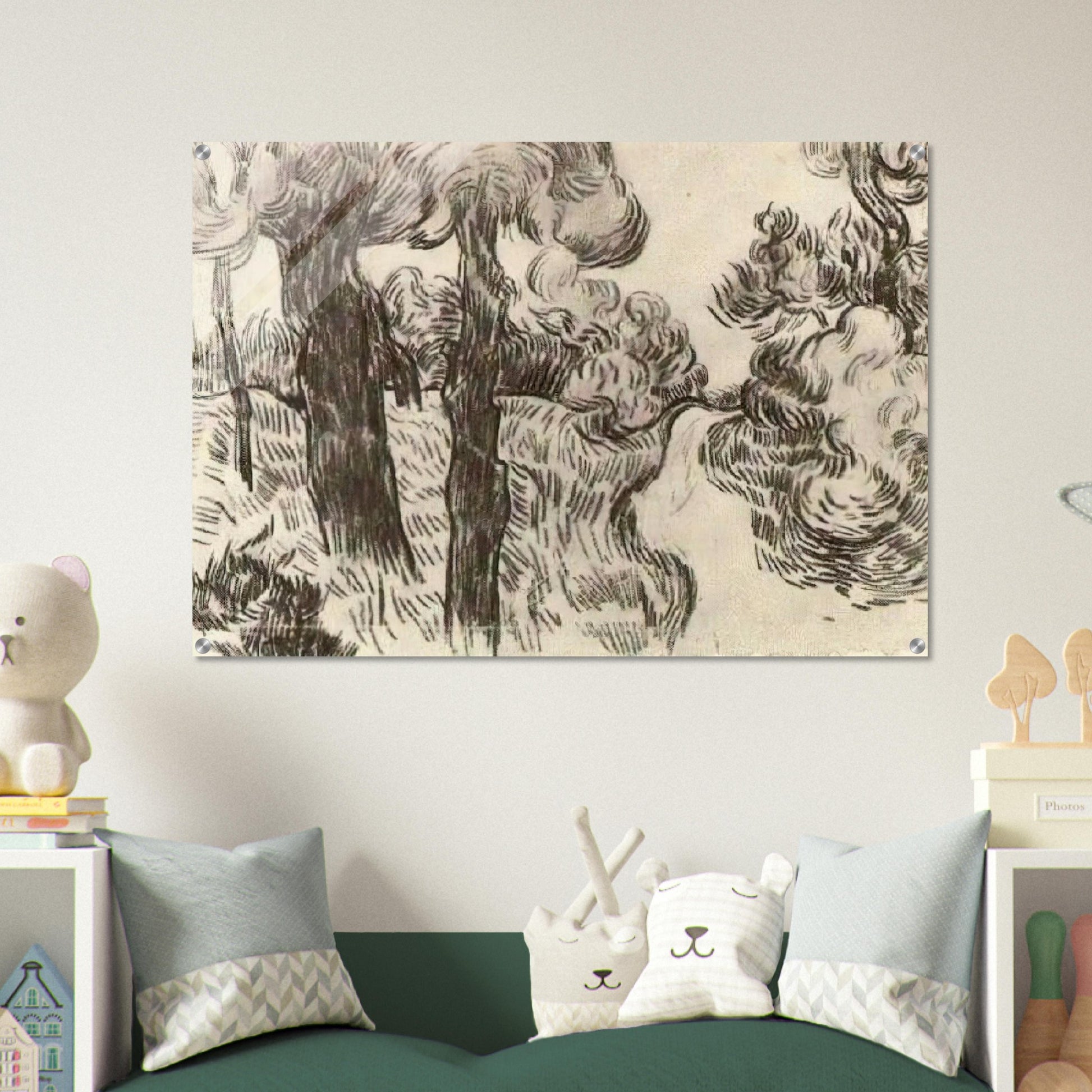 Path between Pine Trees - Vincent van Gogh Acrylic Print - 70x100 cm / 28x40″ inches | Vincent van Gogh Wall Art | Vincent van Gogh Prints