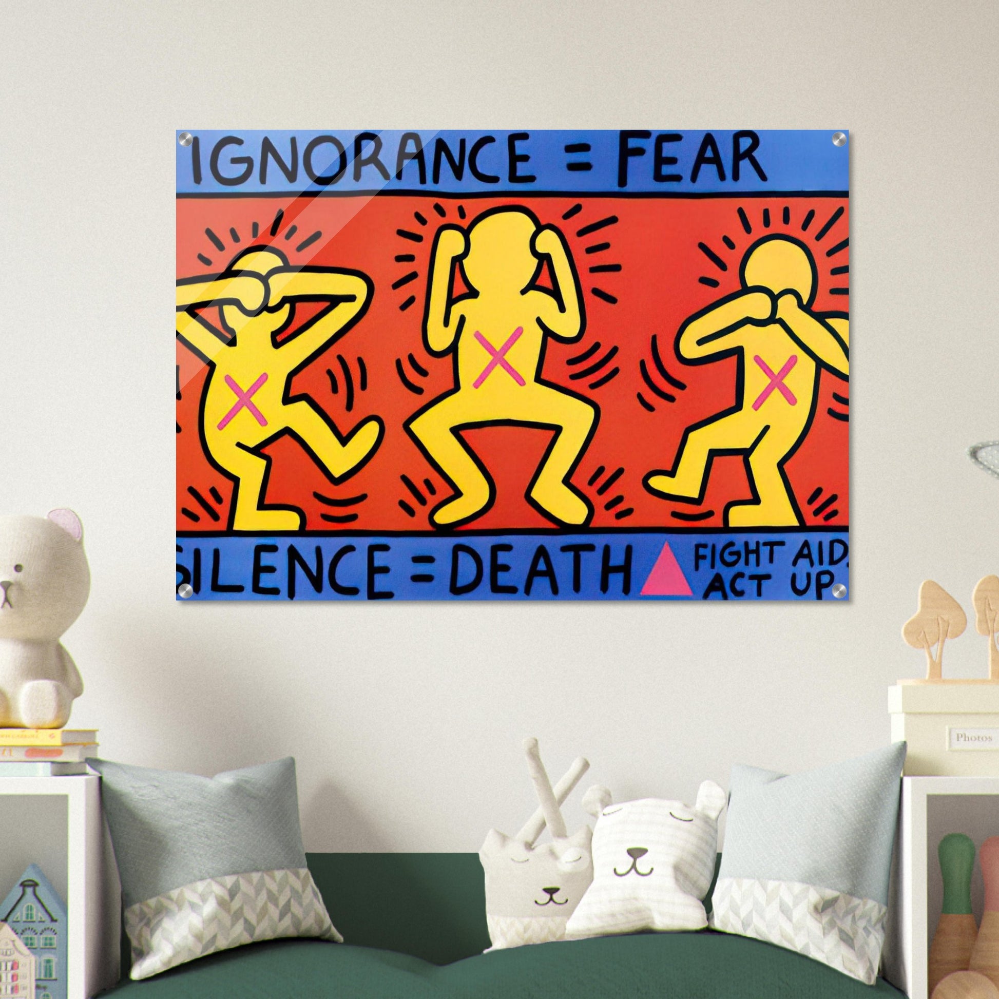 IGNORANCE FEAR 1989 - Keith Haring Acrylic Print - 70x100 cm / 28x40″ inches