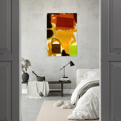 Abstract Painting with Boxes 2 - 1963 - Ronnie Landfield Brushed Aluminum Print - 70x100 cm / 28x40 inches | Ronnie Landfield Aluminum Print | Ronnie Landfield Prints