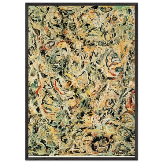 EYES IN THE HEAT 1946 - Jackson Pollock 70x100 cm / 28x40 inches Framed Art Print – Black Wooden Frame