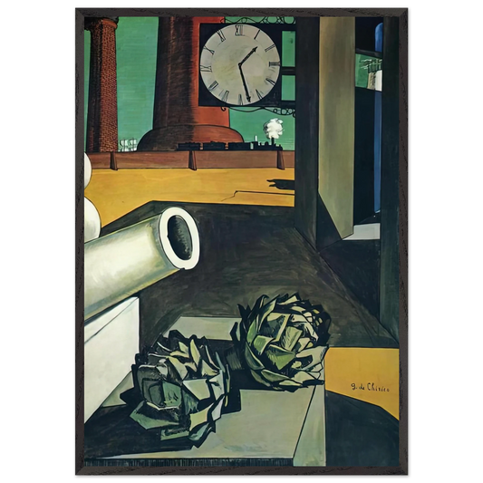 THE CONQUEST OF THE PHILOSOPHER 1914 - Giorgio de Chirico 70x100 cm / 28x40 inches Framed Art Print – Black Wooden Frame