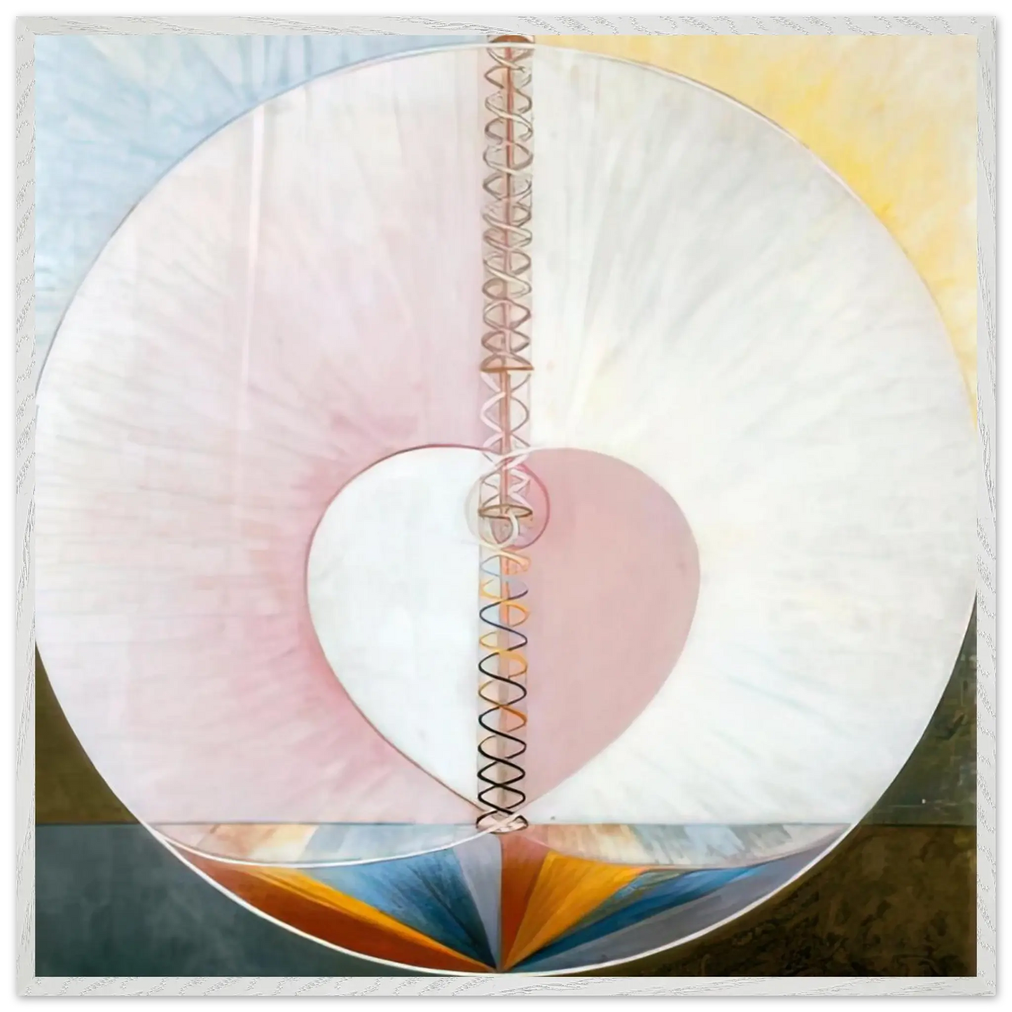 Hilma af Klint - WHAT A HUMAN BEING IS 1910 Wall art - A2 (42 x 59.4  cm) - Premium Wooden Framed Poster With Fine Art Paper - White frame