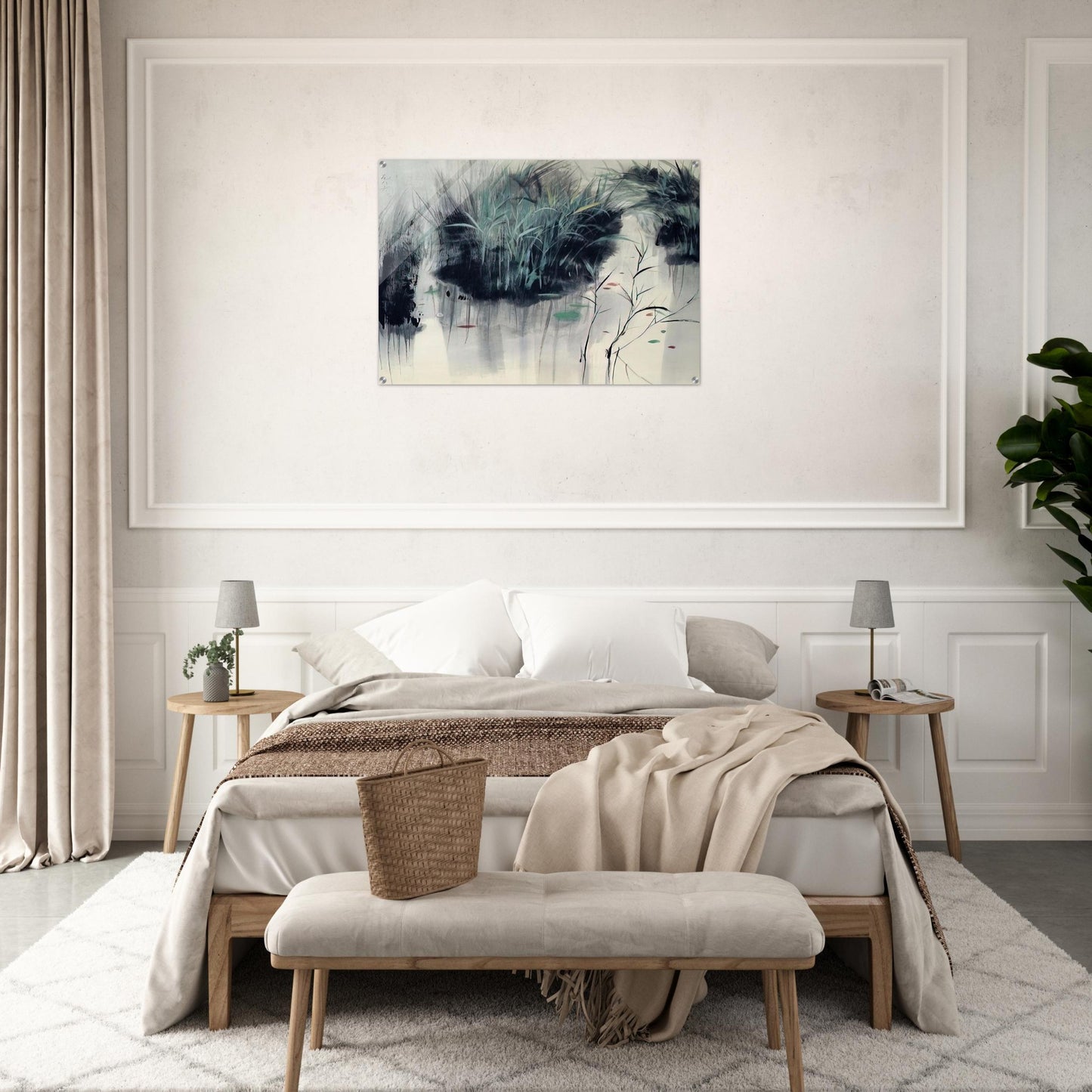 Untitled - Impressionism, Ink and wash painting - Wu Guanzhong Acrylic Print - 70x100 cm / 28x40″ inches