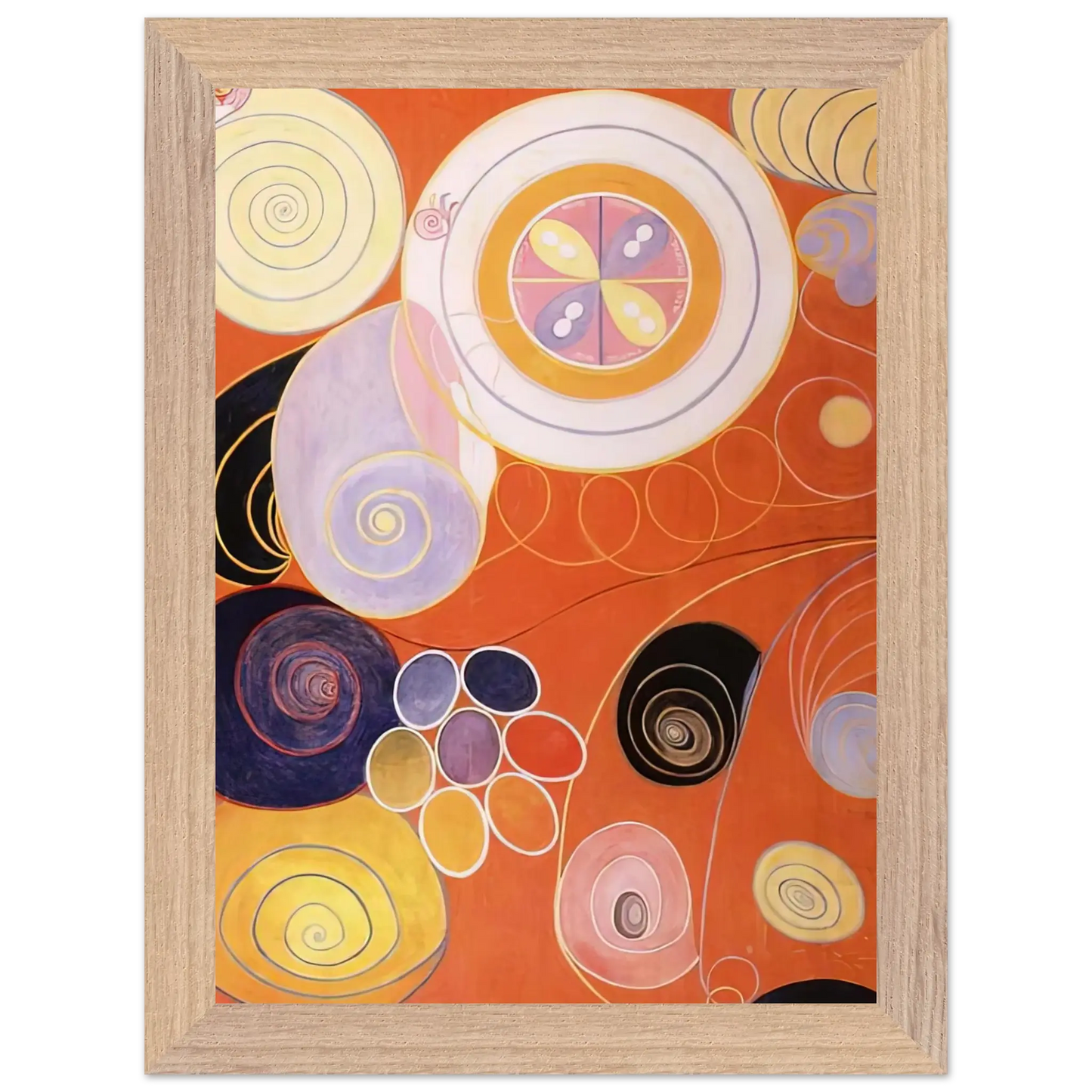 Hilma af Klint - THEY TENS MAINSTAY IV 1907 Wall art - 20x25 cm / 8x10 inches - Premium Wooden Framed Poster With Fine Art Paper - White frame