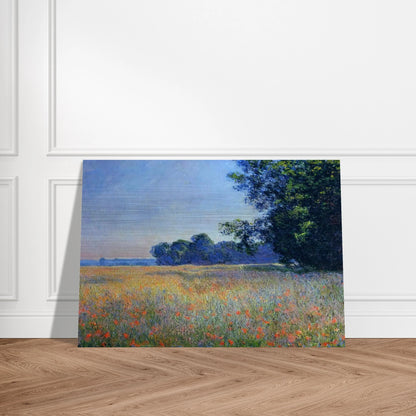 Oat and Poppy Field, Giverny - claude monet Brushed Aluminum Print - 70x100 cm / 28x40 inches | claude monet Aluminum Print | claude monet Prints