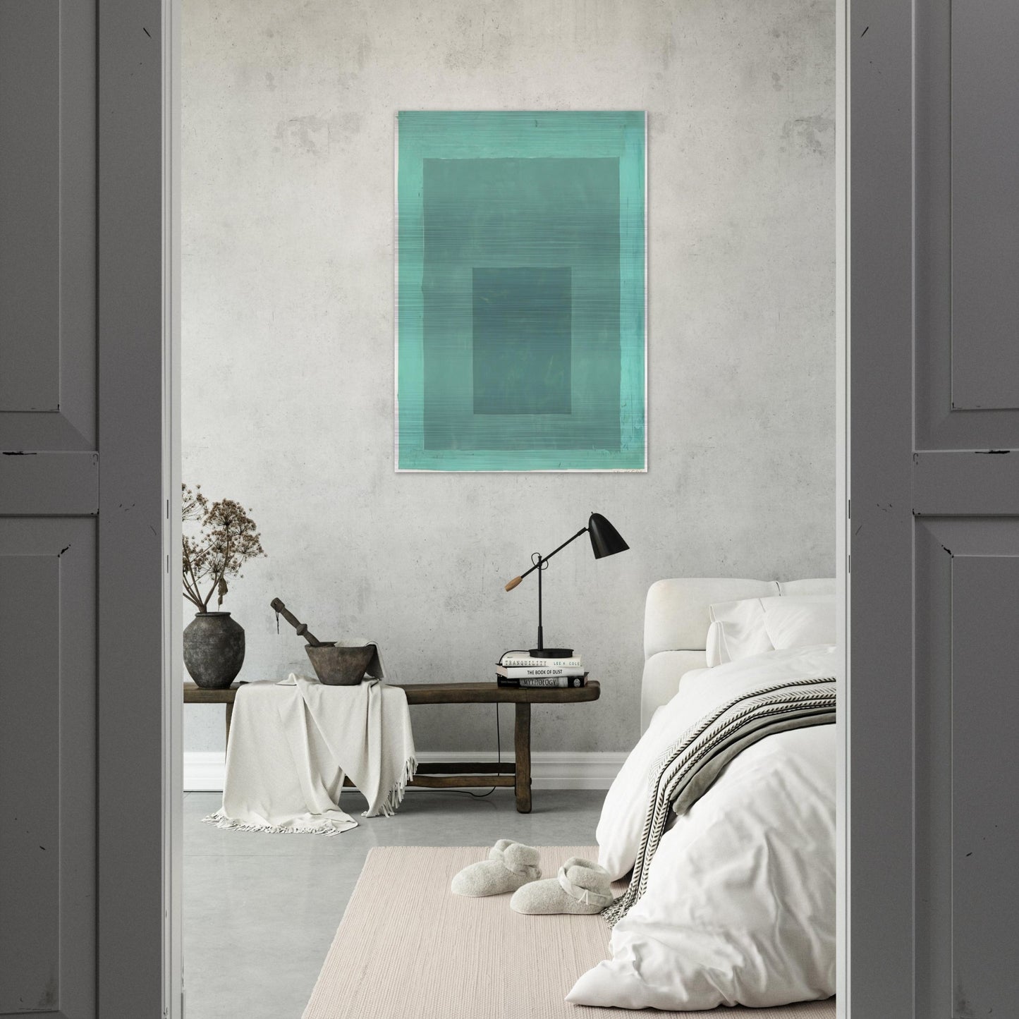 STUDY FOR HOMAGE TO THE SQUARE 1 - Josef Albers Brushed Aluminum Print - 70x100 cm / 28x40 inches | Josef Albers Aluminum Print | Josef Albers Prints