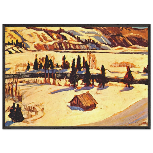 River St Urbain - 1930 - AY Jackson 70x100 cm / 28x40 inches Framed Art Print – Black Wooden Frame