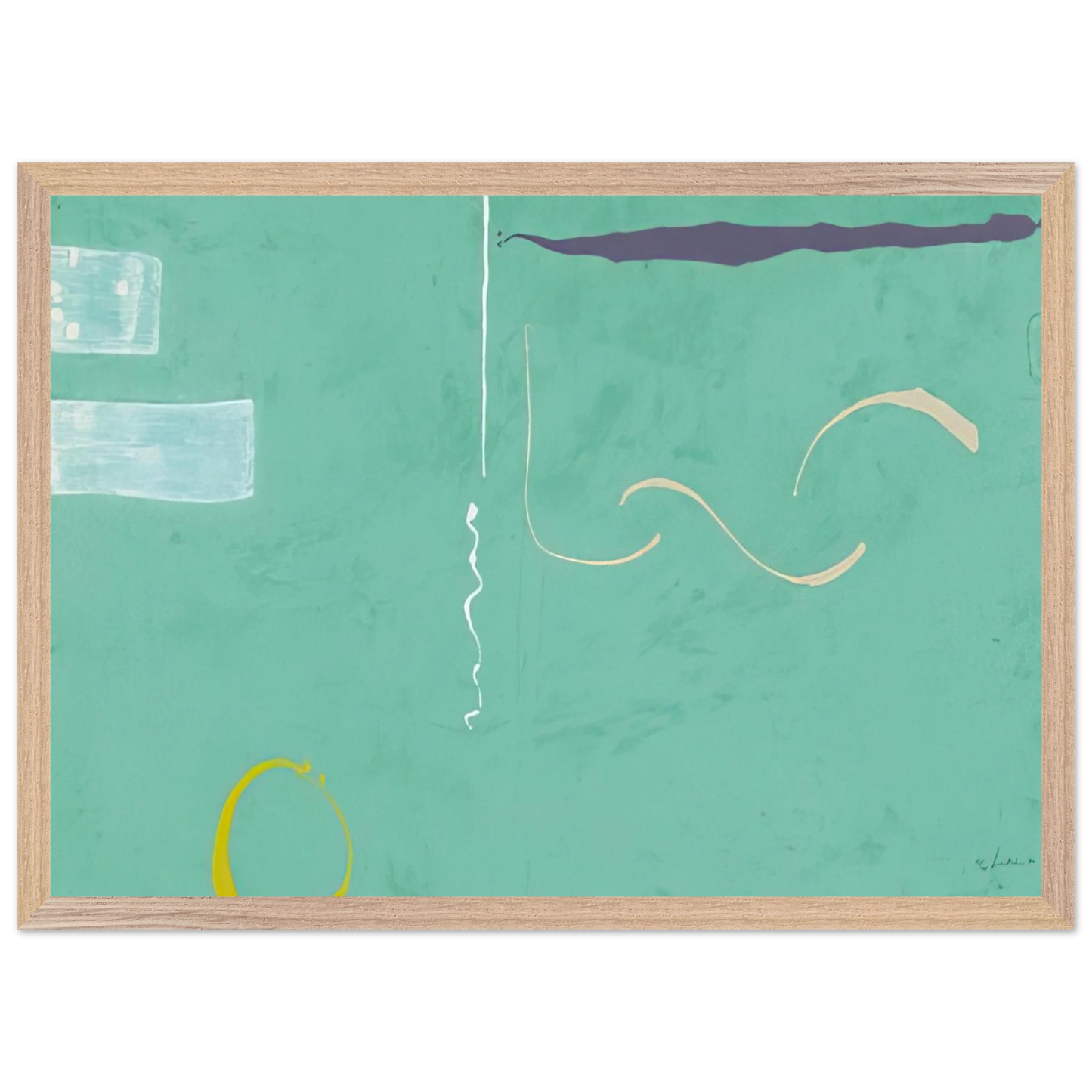 Helen Frankenthaler - Tahiti - 1989 Wall art - 27x35 cm / 11x14 inches - Premium Wooden Framed Poster With Fine Art Paper-canvas - White frame