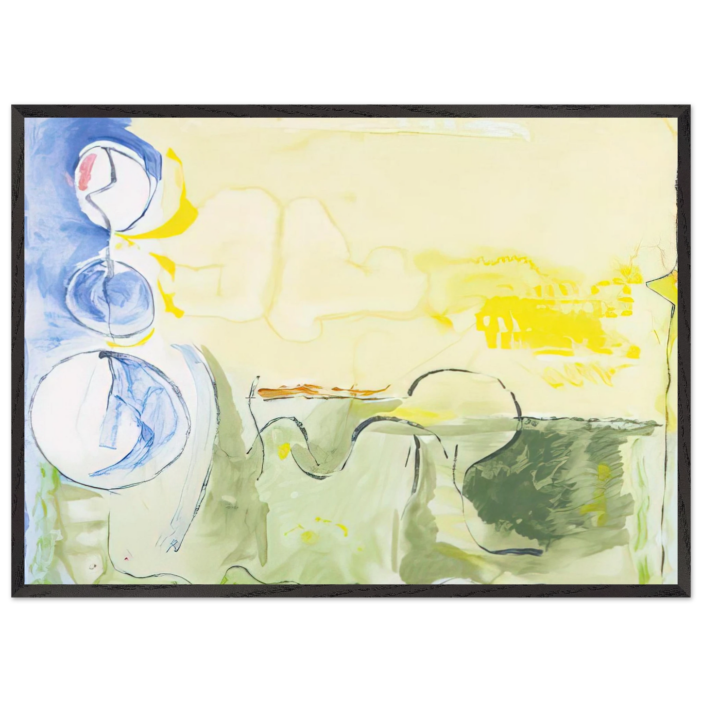 Helen Frankenthaler - Flotilla - 2006 Wall art - 70x100 cm / 28x40 inches - Premium Wooden Framed Poster With Fine Art Paper-canvas - Black frame