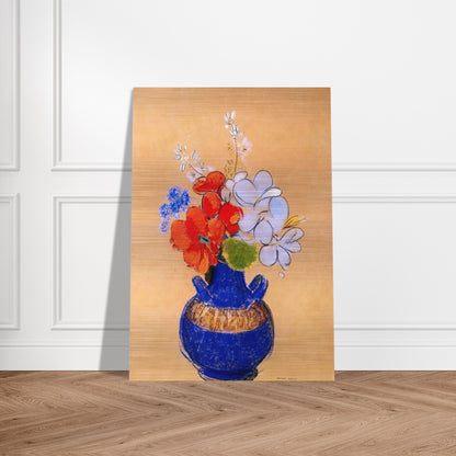 FLOWERS IN A BLUE VASE 1 - Odilon Redon Brushed Aluminum Print - 70x100 cm / 28x40 inches | Odilon Redon Aluminum Print | Odilon Redon Prints