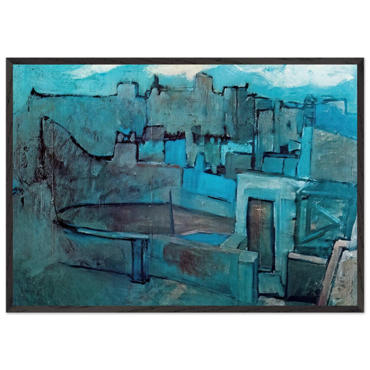 The roofs of Barcelona - Pablo Picasso 70x100 cm / 28x40 inches Framed Art Print – Black Wooden Frame