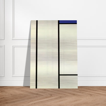 Vertical Composition with Blue and White - Piet Mondrian Brushed Aluminum Print - 70x100 cm / 28x40 inches | Piet Mondrian Aluminum Print | Piet Mondrian Prints