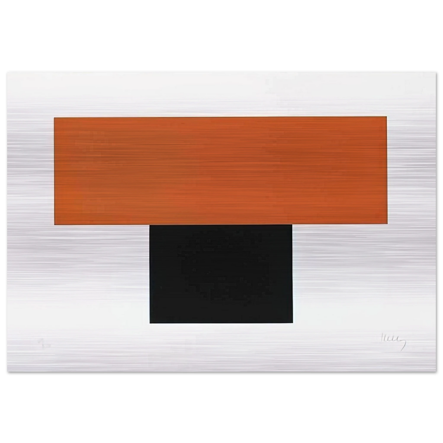 Red-Orange over Black - Ellsworth Kelly Brushed Aluminum Print - 70x100 cm / 28x40 inches | Ellsworth Kelly Aluminum Print | Ellsworth Kelly Prints