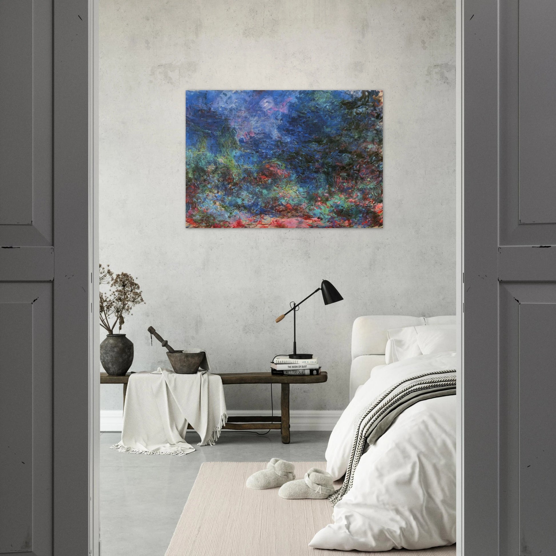 The House at Giverny Viewed from the Rose Garden - claude monet Brushed Aluminum Print - 70x100 cm / 28x40 inches | claude monet Aluminum Print | claude monet Prints