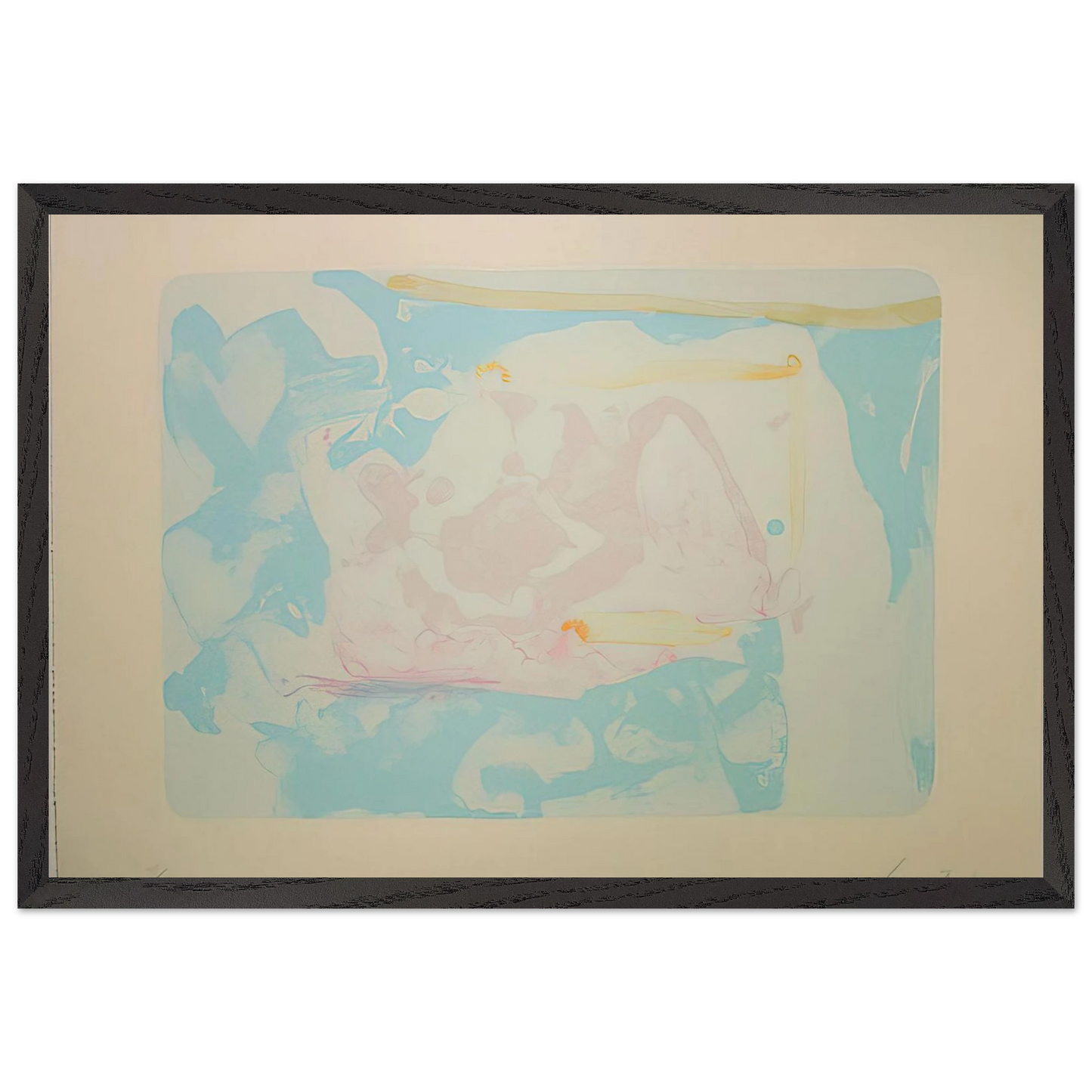 Helen Frankenthaler - Reflections III - 1995 Wall art - 45x60 cm / 18x24 inches - Premium Wooden Framed Poster With Fine Art Paper-canvas - Wood frame