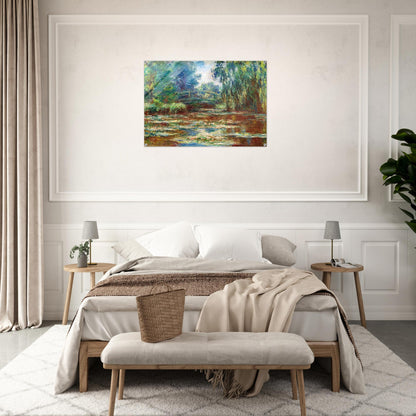 Water Lily Pond and Bridge - claude monet Acrylic Print - 70x100 cm / 28x40″ inches