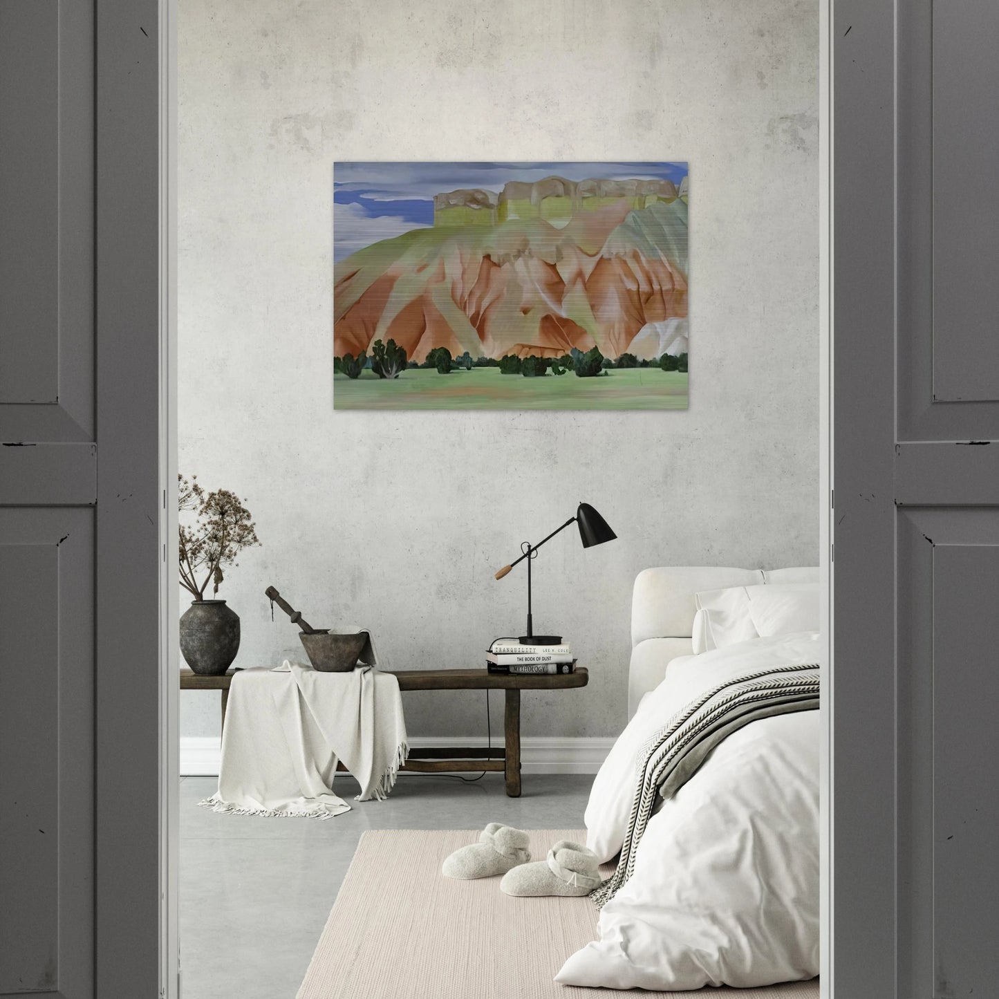 My Backyard - Georgia O'Keeffe Brushed Aluminum Print - 70x100 cm / 28x40 inches | Georgia O'Keeffe Aluminum Print | Georgia O'Keeffe Prints