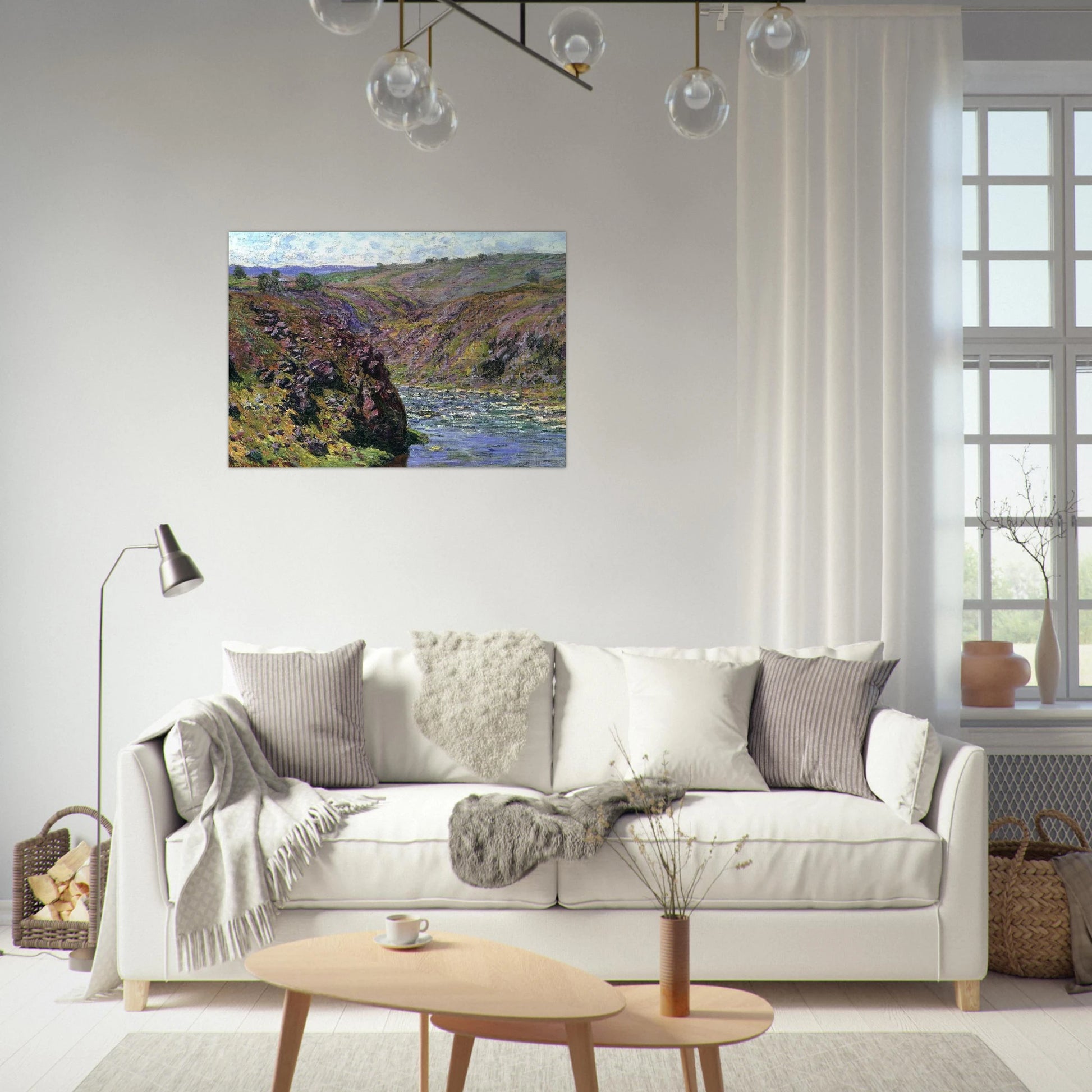 Valley of the Creuse, Sunlight Effect - claude monet Brushed Aluminum Print - 70x100 cm / 28x40 inches | claude monet Aluminum Print | claude monet Prints
