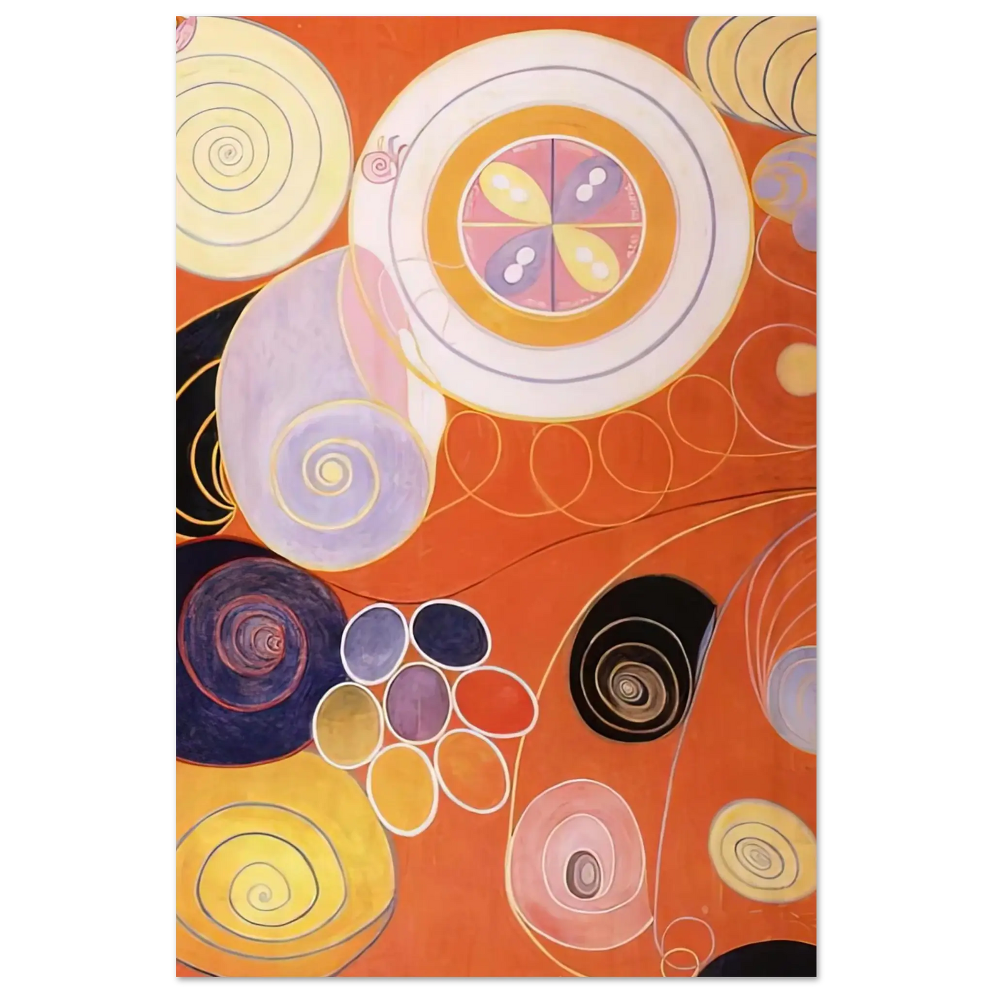 Hilma af Klint - THEY TENS MAINSTAY IV 1907 Wall art - 30x45 cm / 12x18 inches - Premium Wooden Framed Poster With Fine Art Paper - Black frame