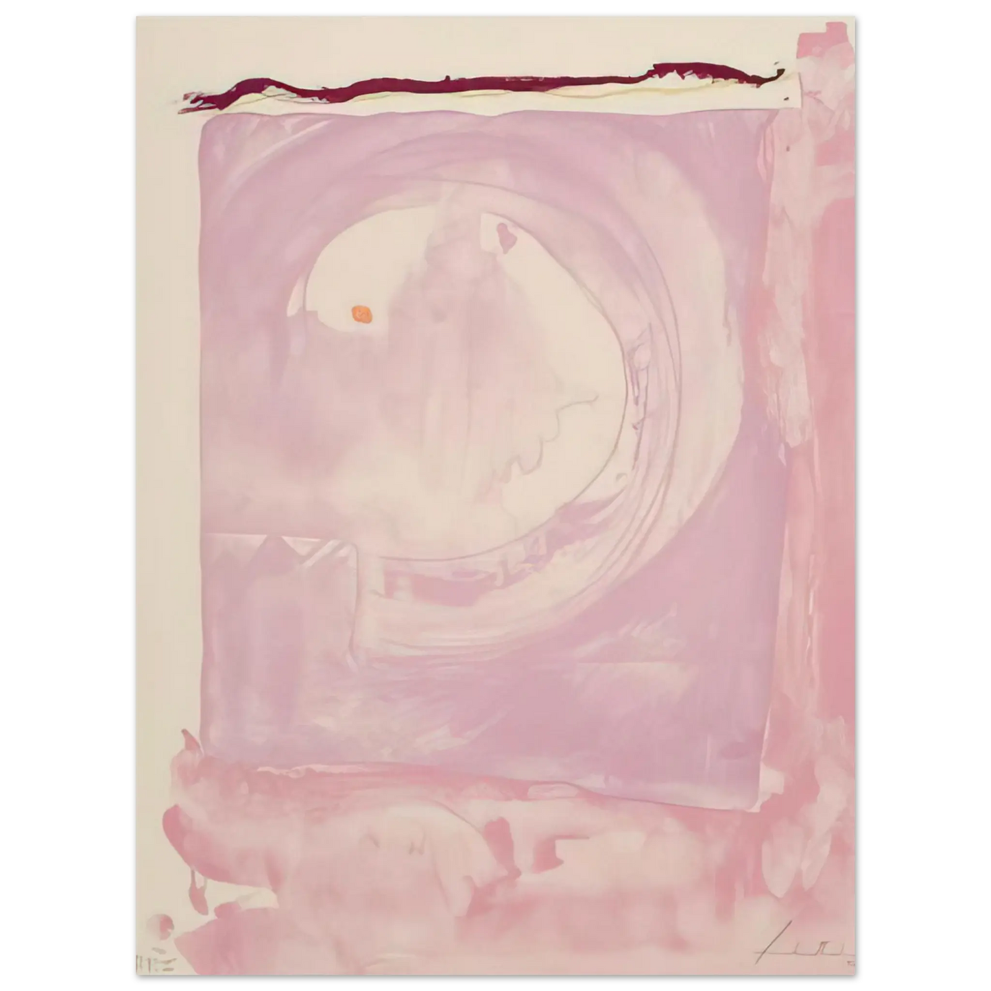 Helen Frankenthaler - Reflections IX - 1995 Wall art - 15x20 cm / 6x8 inches - Premium Wooden Framed Poster With Fine Art Paper - White frame