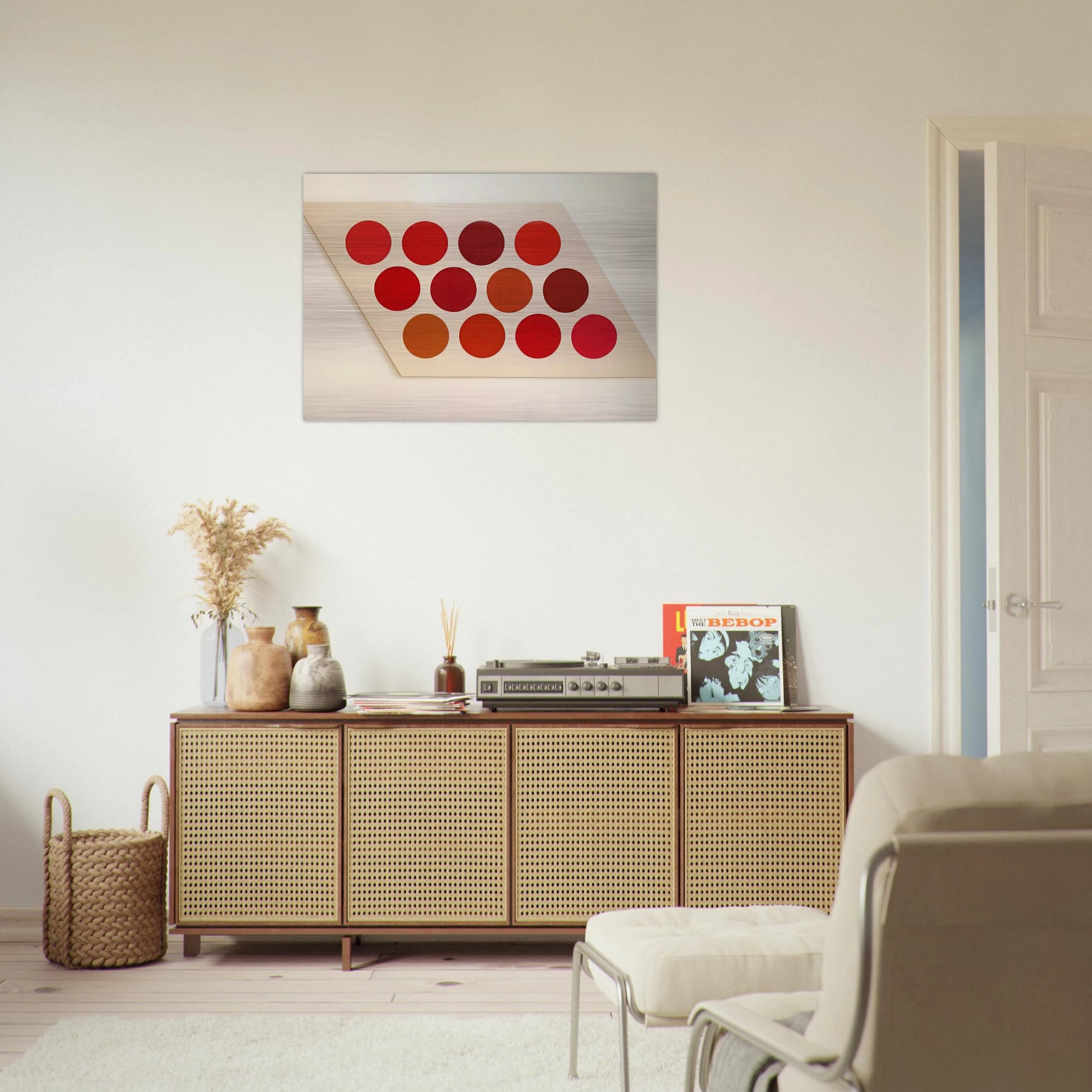 Red Twelve - 1965 - Thomas Downing Brushed Aluminum Print - 70x100 cm / 28x40 inches | Thomas Downing Aluminum Print | Thomas Downing Prints