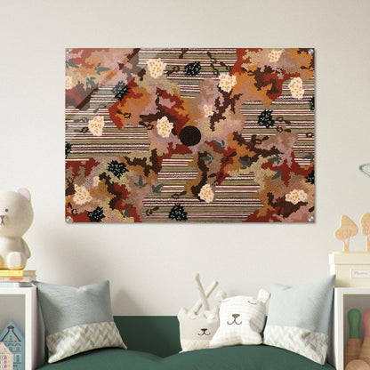 Wildflowers at Yabbierangu - 1991 - Clifford Possum Tjapaltjarri Acrylic Print - 70x100 cm / 28x40″ inches