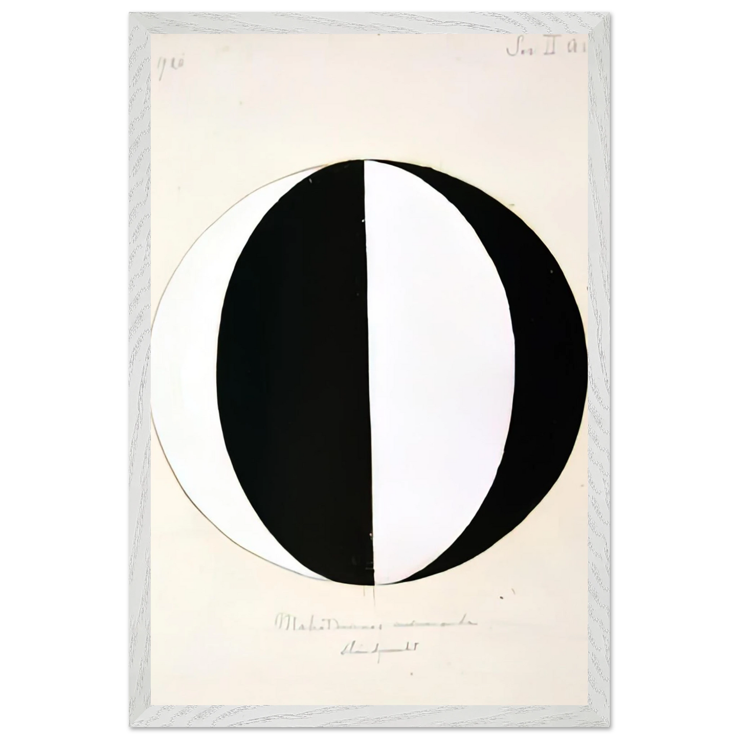 Hilma af Klint - THE MAHATMAS PRESENT STANDING POINT SERIES II NO 2A 1920 Wall art - 45x60 cm / 18x24 inches - Premium Wooden Framed Poster With Fine Art Paper-canvas - White frame