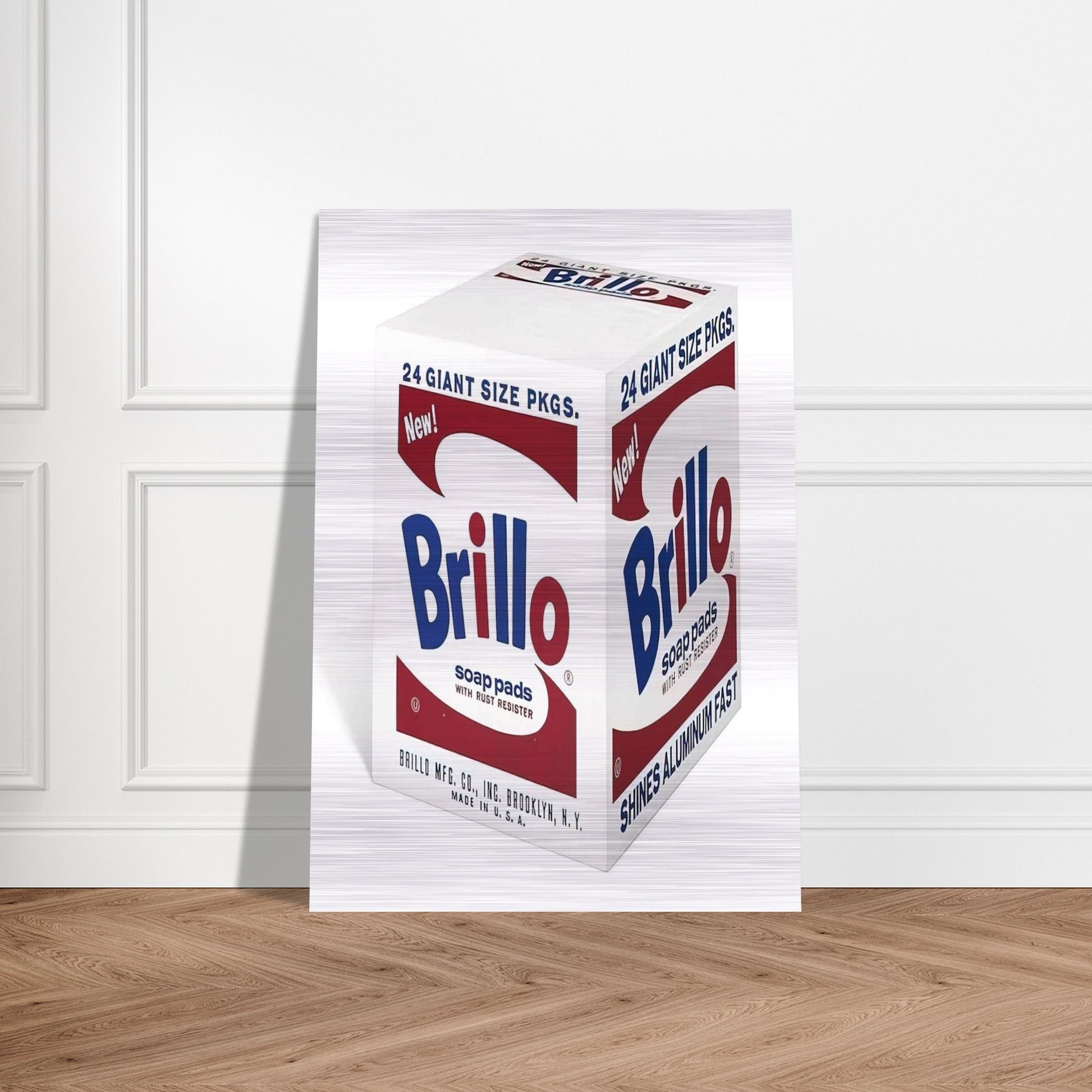 Brillo Soap Pads - Andy Warhol Brushed Aluminum Print - 70x100 cm / 28x40 inches | Andy Warhol Aluminum Print | Andy Warhol Prints