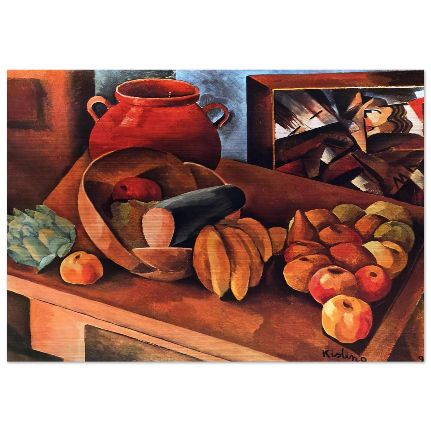 STILL LIFE WITH FRUIT 1913 - Moise Kisling Brushed Aluminum Print - 70x100 cm / 28x40 inches | Moise Kisling Aluminum Print | Moise Kisling Prints