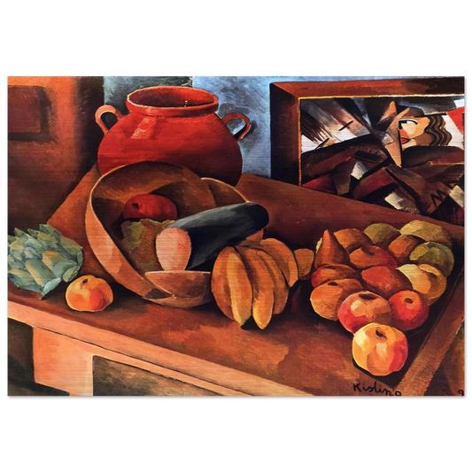 STILL LIFE WITH FRUIT 1913 - Moise Kisling Brushed Aluminum Print - 70x100 cm / 28x40 inches | Moise Kisling Aluminum Print | Moise Kisling Prints