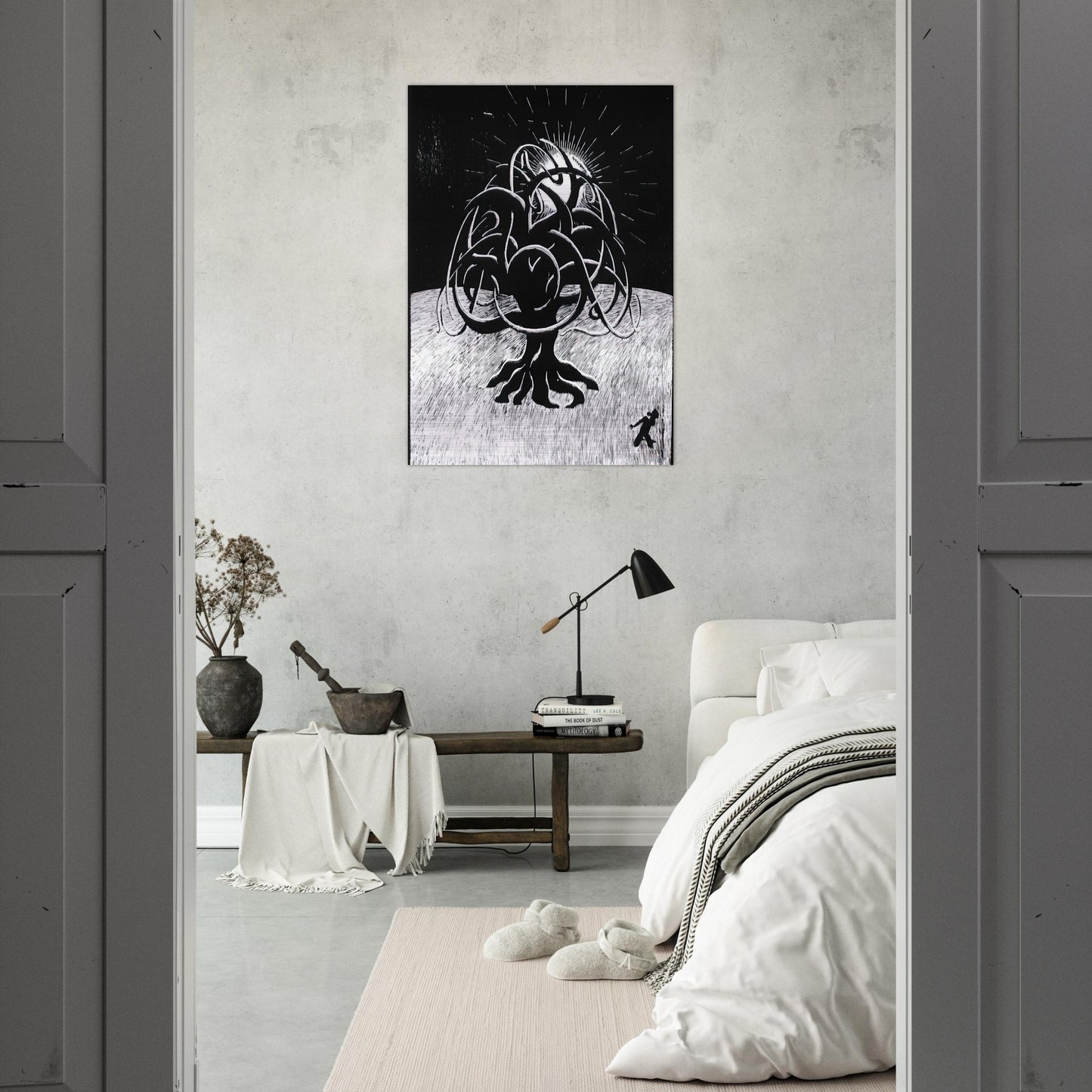 TWON TREE - MC Escher Brushed Aluminum Print - 70x100 cm / 28x40 inches | MC Escher Aluminum Print | MC Escher Prints