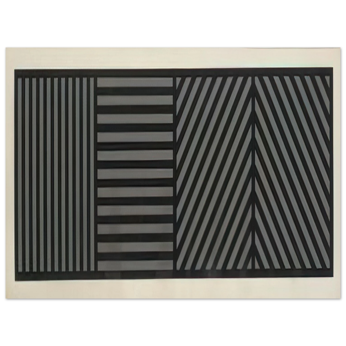 Sol LeWitt - Bands of Lines One Inch Wide in Four Directions in Black and Gray  75x100 cm / 30x40inches Fine Art Poster