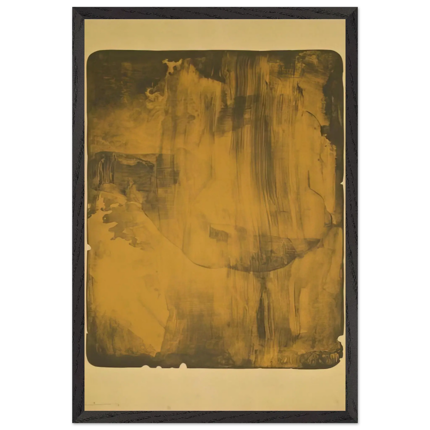 Helen Frankenthaler - Bronze Smoke - 1978 Wall art - 27x35 cm / 11x14 Inches - Premium Wooden Framed Poster With Fine Art Paper - Black frame