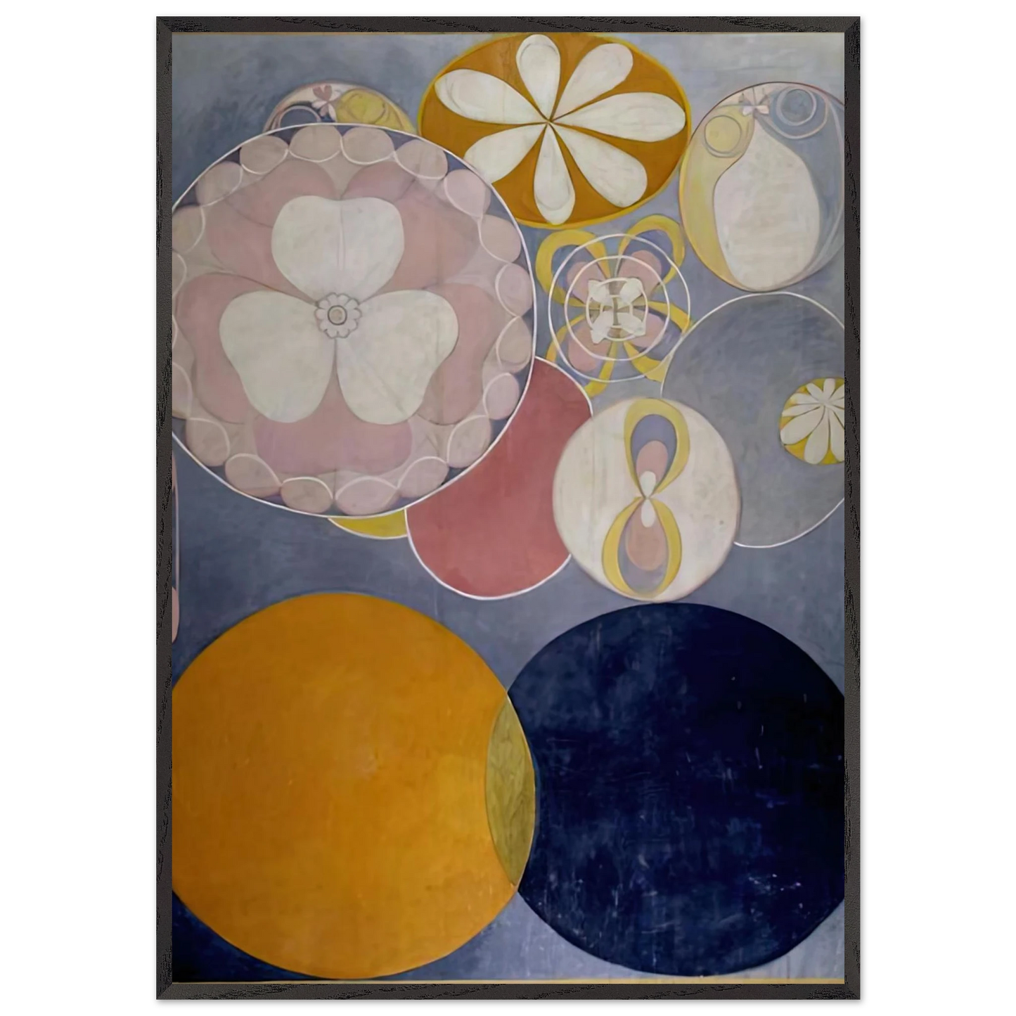 Hilma af Klint - DE TIO ST RSTA N 2 BARNAALDERN 1907 Wall art - 45x60 cm / 18x24 inches - Premium Wooden Framed Poster With Fine Art Paper-canvas - Black frame