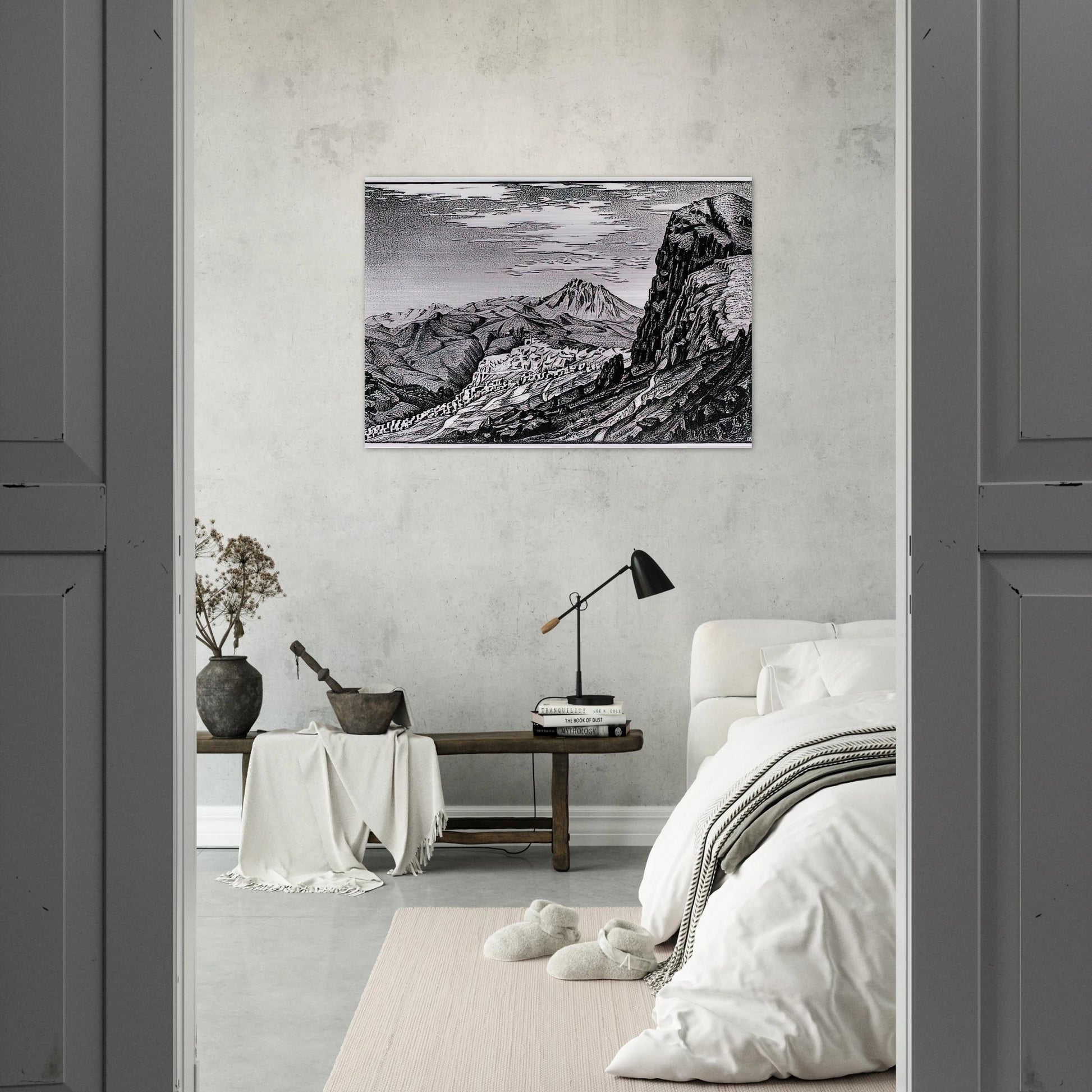 CALTAVUTURO IN THE MADONIE MOUNTAINS SICILY - MC Escher Brushed Aluminum Print - 70x100 cm / 28x40 inches | MC Escher Aluminum Print | MC Escher Prints