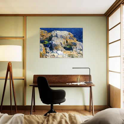 Rocks at Appledore - Childe Hassam Brushed Aluminum Print - 70x100 cm / 28x40 inches | Childe Hassam Aluminum Print | Childe Hassam Prints