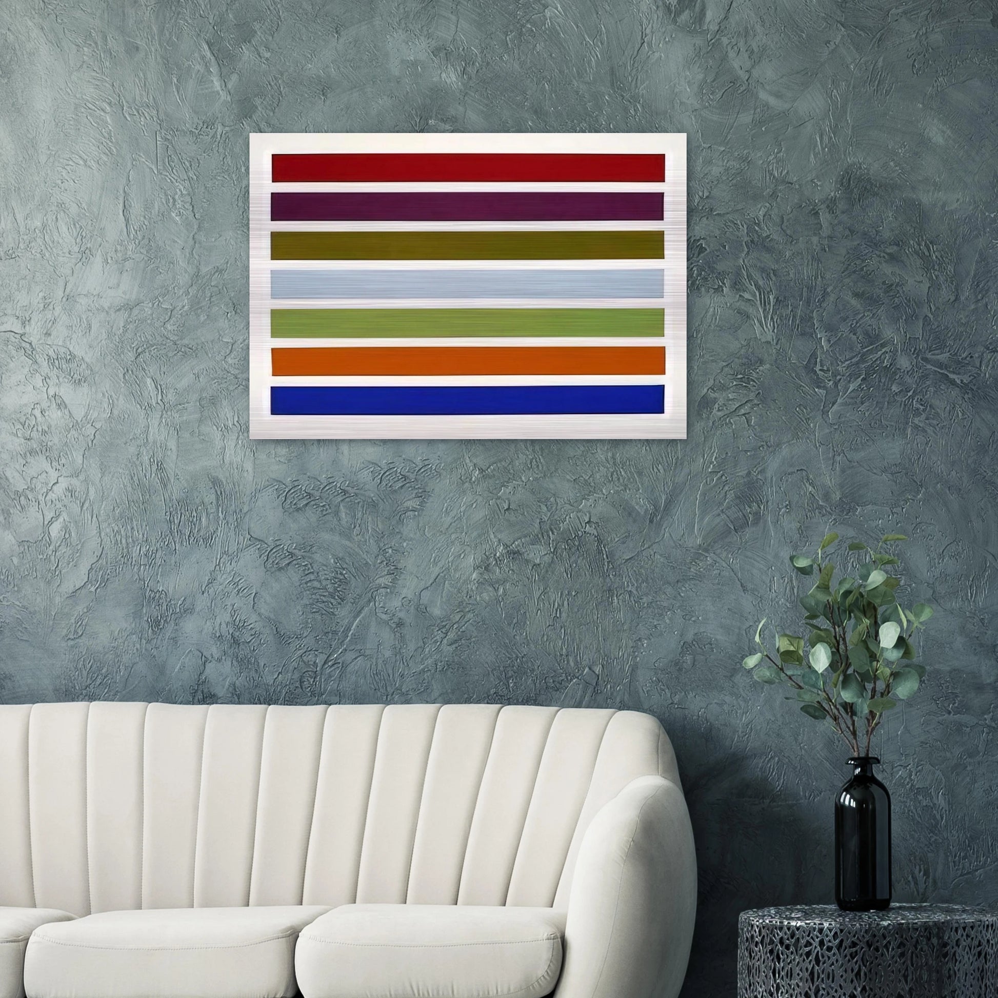 Wall Stripes No. 3 - 1962 - Gene Davis Brushed Aluminum Print - 70x100 cm / 28x40 inches | Gene Davis Aluminum Print | Gene Davis Prints