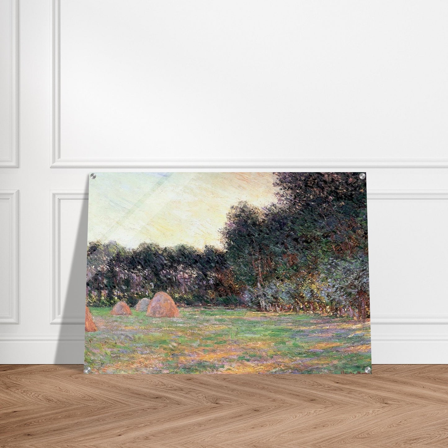 Meadow with Haystacks near Giverny - claude monet Acrylic Print - 70x100 cm / 28x40″ inches