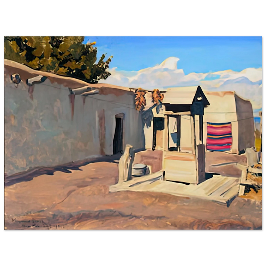 Maynard Dixon - OLD PATIO 1931 Wall art - 13x18 cm / 5x7 inches - Fine Art Poster-canvas - -