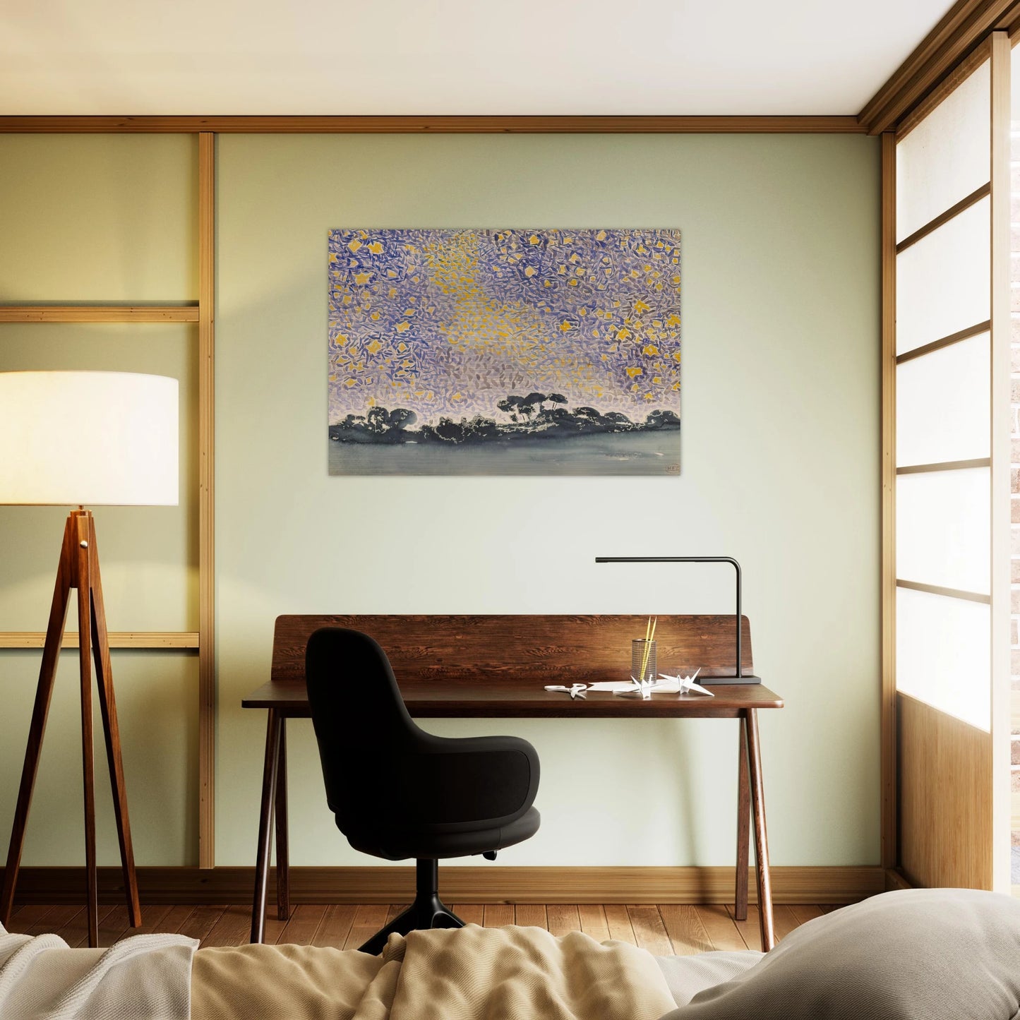 Landscape with Stars - Henri-Edmond Cross Brushed Aluminum Print - 70x100 cm / 28x40 inches | Henri-Edmond Cross Aluminum Print | Henri-Edmond Cross Prints