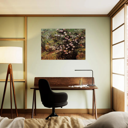 Rosebush in Blossom - Vincent van Gogh Brushed Aluminum Print - 70x100 cm / 28x40 inches | Vincent van Gogh Aluminum Print | Vincent van Gogh Prints