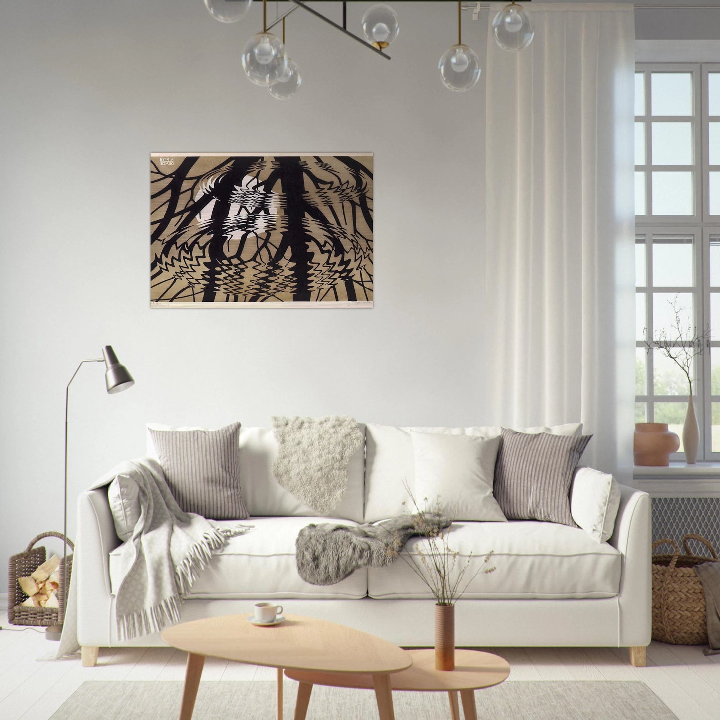RIPPLED SURFACE COLOUR - MC Escher Brushed Aluminum Print - 70x100 cm / 28x40 inches | MC Escher Aluminum Print | MC Escher Prints
